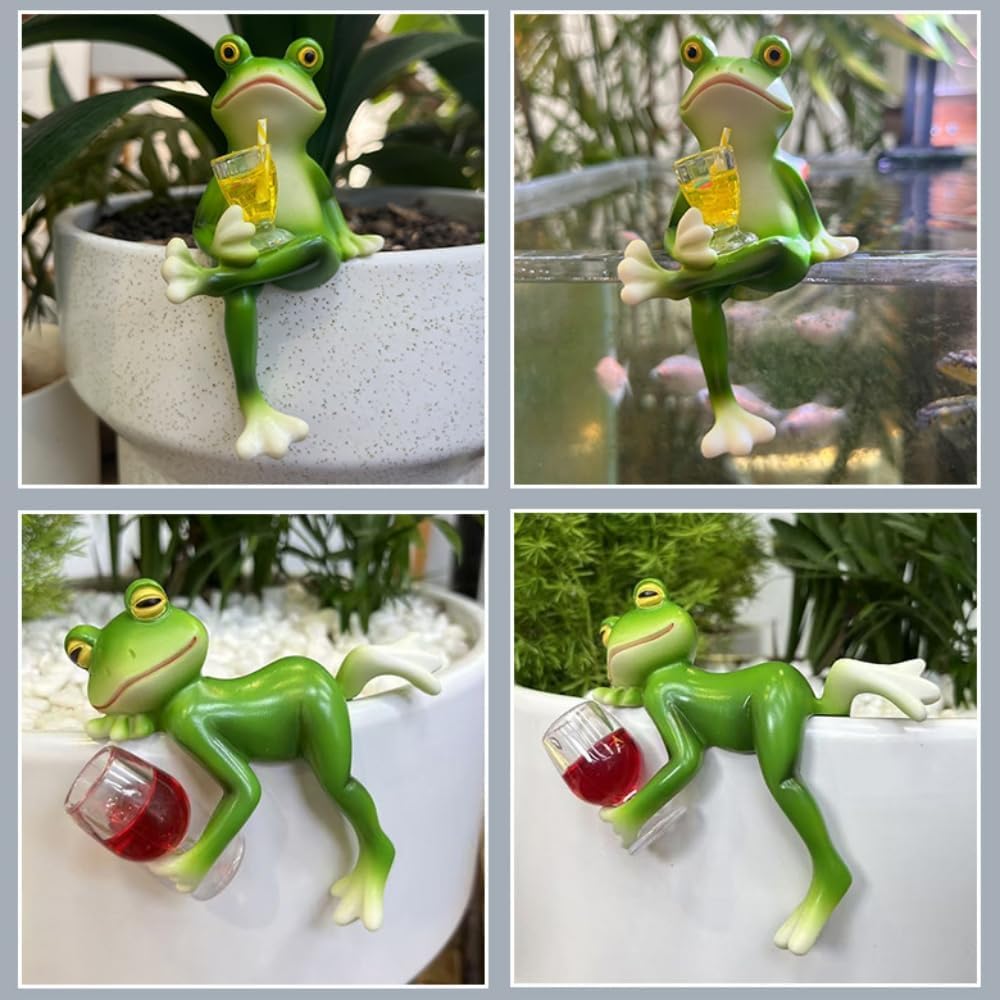 Mini-Frosch Topfpflanzen Dekorationen, lustige Garten Dekoration, Outdoor-Geschenke, Frauen Frosch S