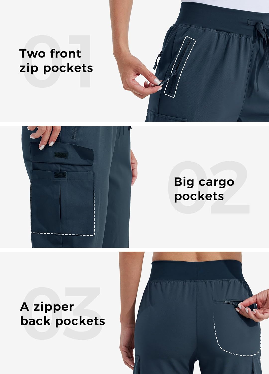 WILLIT Damen Trekkinghose Jogginghose Cargohose Leichte Wanderhosen Schnelltrocknende Wasserdicht Ar