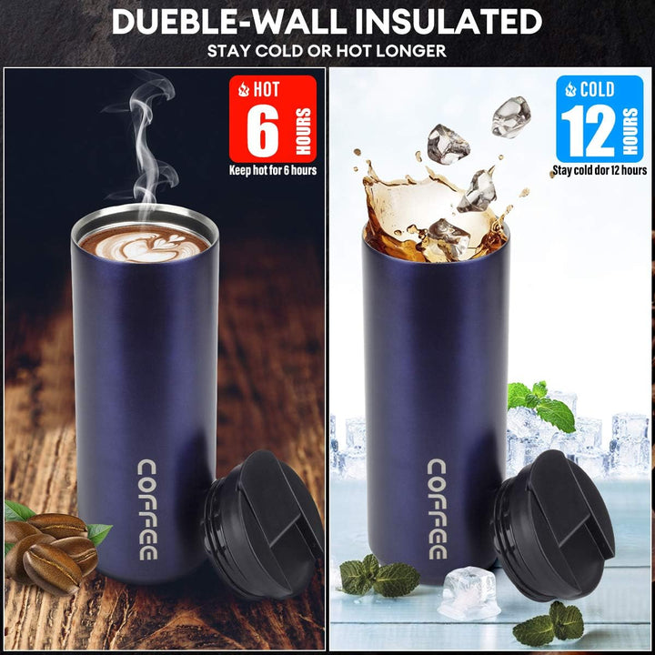 lalafancy Thermobecher 350ml/500ml Kaffeebecher-to-go, Isolierbecher Edelstahl Travel Mug Wiederverw