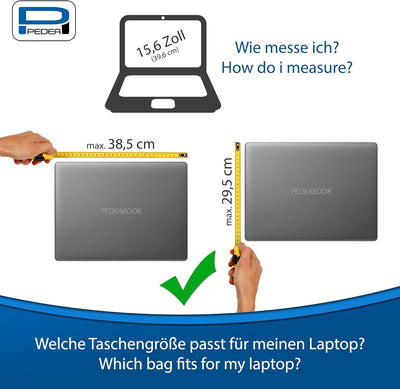 PEDEA Laptoptasche Lifestyle Schwarz 17,3 Zoll mit Notebookschloss, Schwarz 17,3 Zoll mit Notebooksc