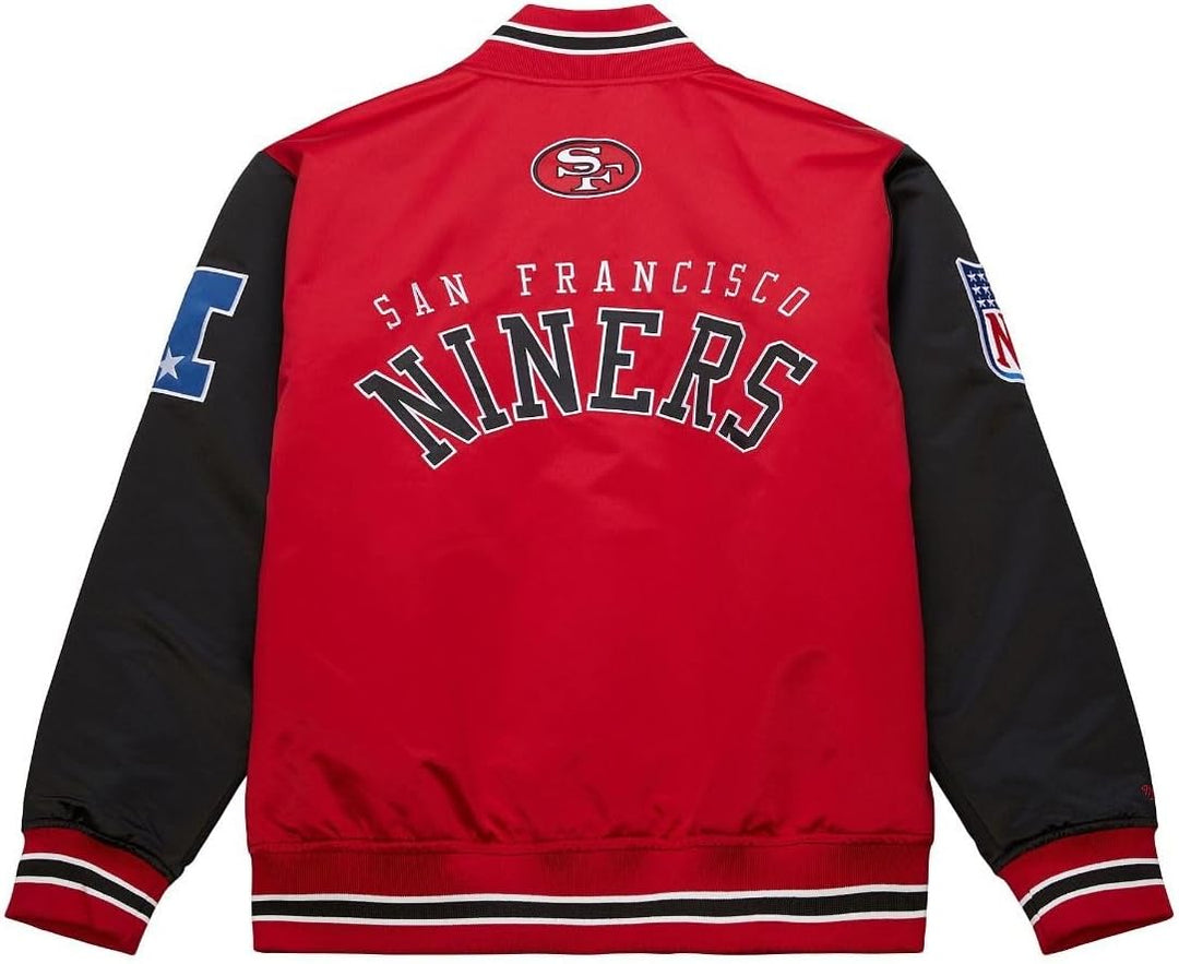 Mitchell & Ness NFL Primetime Heavyweight Satin Jacke L San Francisco 49ers, Rot, L San Francisco 49