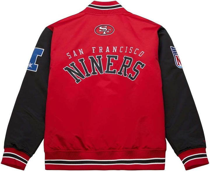 Mitchell & Ness NFL Primetime Heavyweight Satin Jacke L San Francisco 49ers, Rot, L San Francisco 49