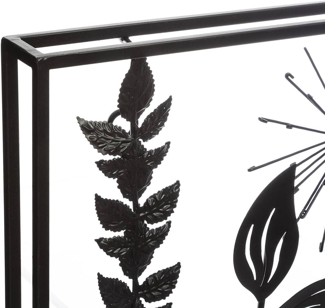 Wanddekoration Blätter - Metall 40 × 40 cm - Schwarz - Atmosphera créateur d'intérieur cm Schwarz, c