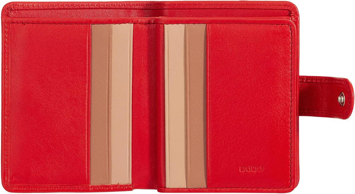 DUDU Damen Geldbörse aus echtes Leder, kleines Leder RFID-Kartenetui mit Reissverschluss, Münzfach,