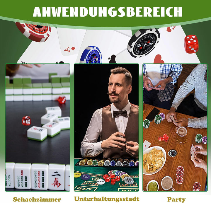 SUBTLETY Pokerkoffer Pokerset mit Aluminium Gehäuse 500 Laser Pokerchips Professionelle Poker Set in