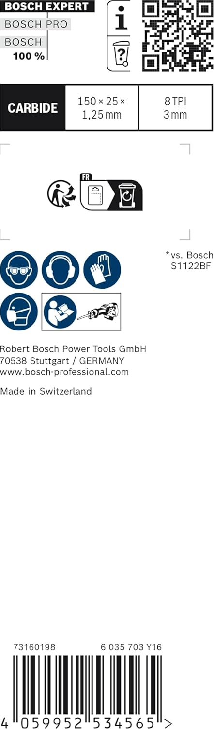 Bosch Professional 3x Expert ‘Thick Tough Metal’ S 955 CHC Säbelsägeblatt (für Zäher Stahl, Gusseise