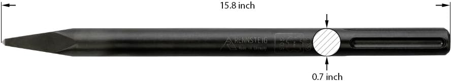 Rennsteig Meissel (Meissel) Set, SDS Max - Flachmeissel 400 x 25 mm, Spitzmeissel 400, Spatmeissel 4