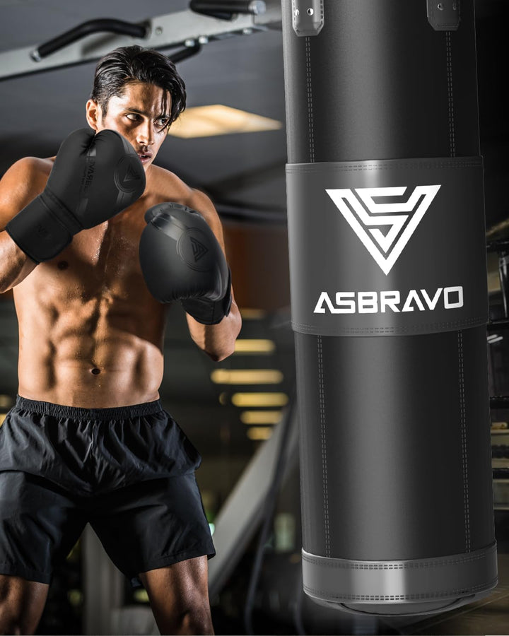 Boxsack für Erwachsene, 4ft Oxford Heavy Boxing Bag Set 12OZ Handschuhe für MMA Muay Thai Kickboxing