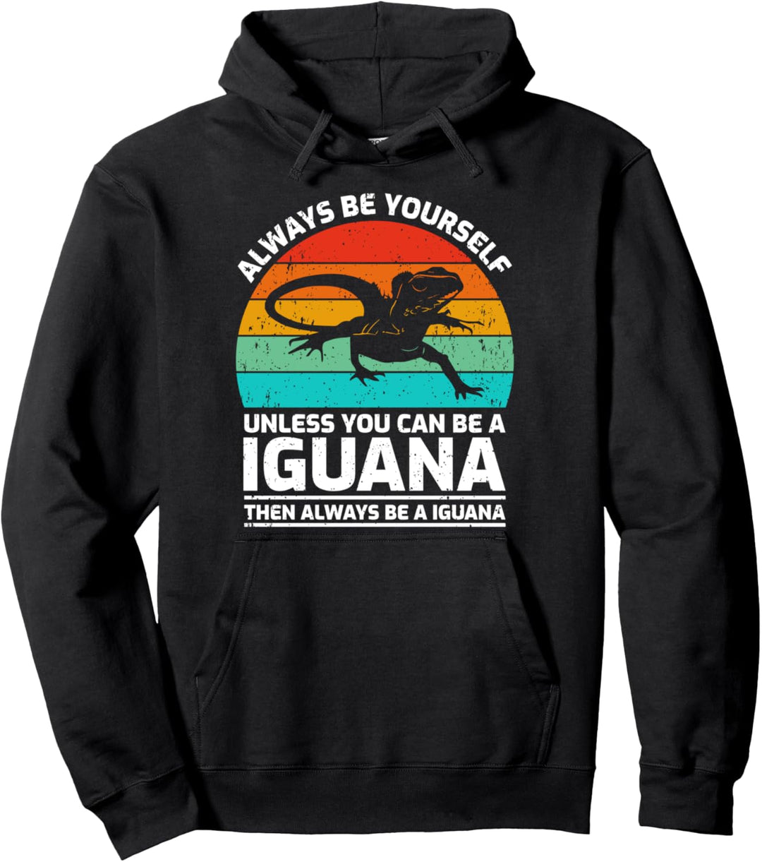 Vintage Iguana Lover Retro Cute Iguana Pullover Hoodie