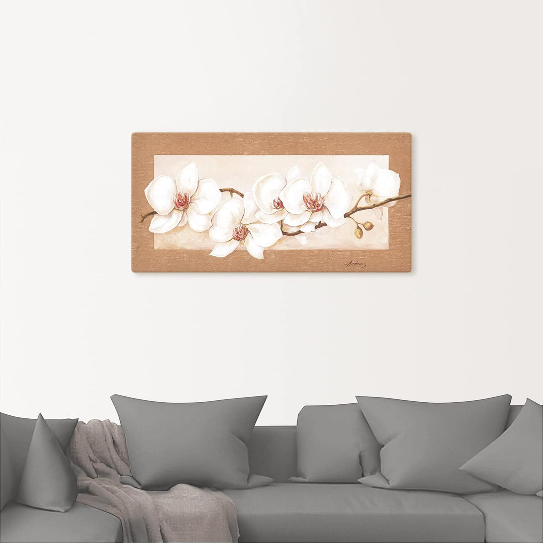 ARTland Leinwandbilder Wandbild Keilrahmenbild 100x50 cm + weitere Grössen Gemälde Blumenbilder Orch