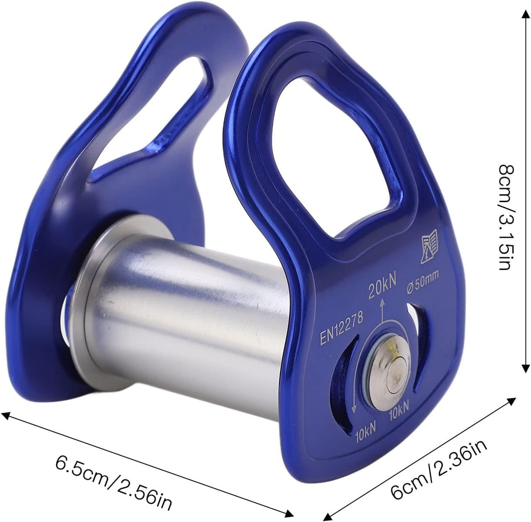 Slackline Pulley, Robuster Outdoor Sport Pulley Slider für Zipline Hindernisparcours Training, Blau