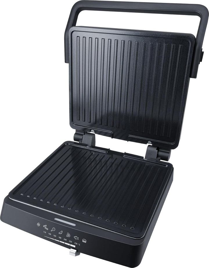Steba FG 75 Panini-, Kontakt- und Tischgrill | PFAS-freie Grillplatten 27 x 24 cm, Betriebs- & Tempe