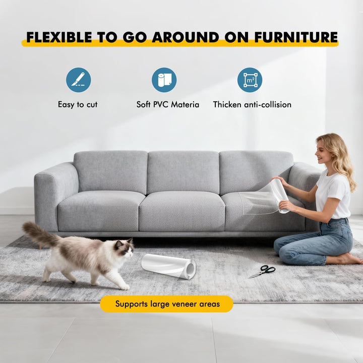 Kratzschutz Katze Tape, 40CM*800CM Anti Kratz Folie für Katzen,Katze Kratzschutzfolie Kratzfesten Sc