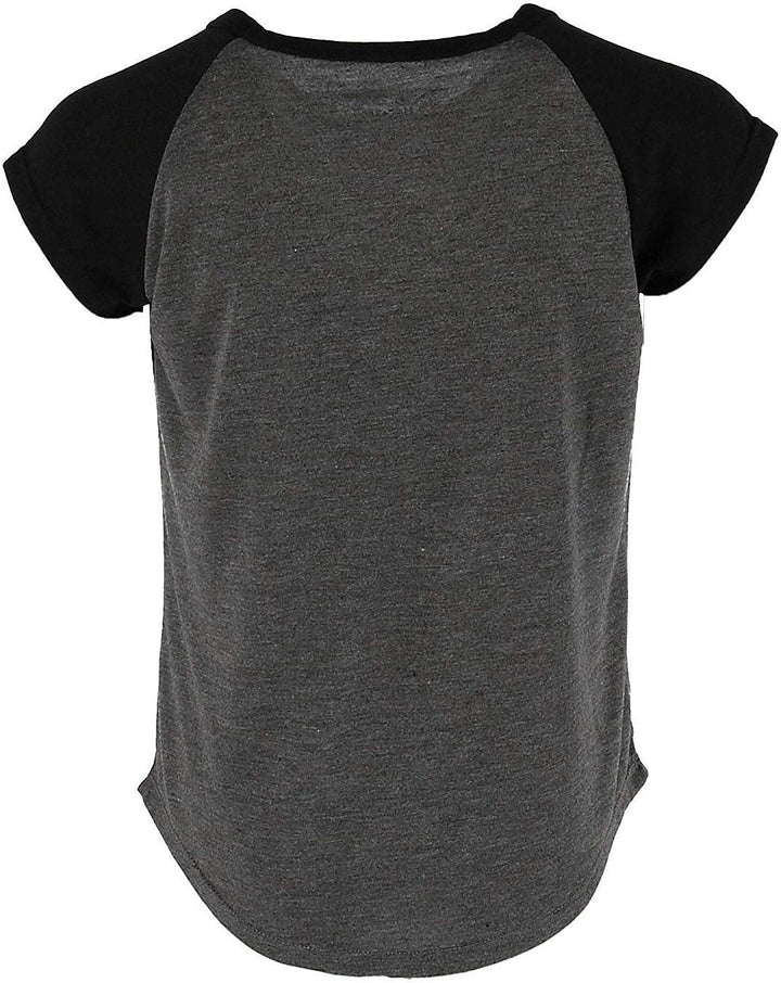 Disney Youth Girls Mickey Peeking Pocket Tee Charcoal Small