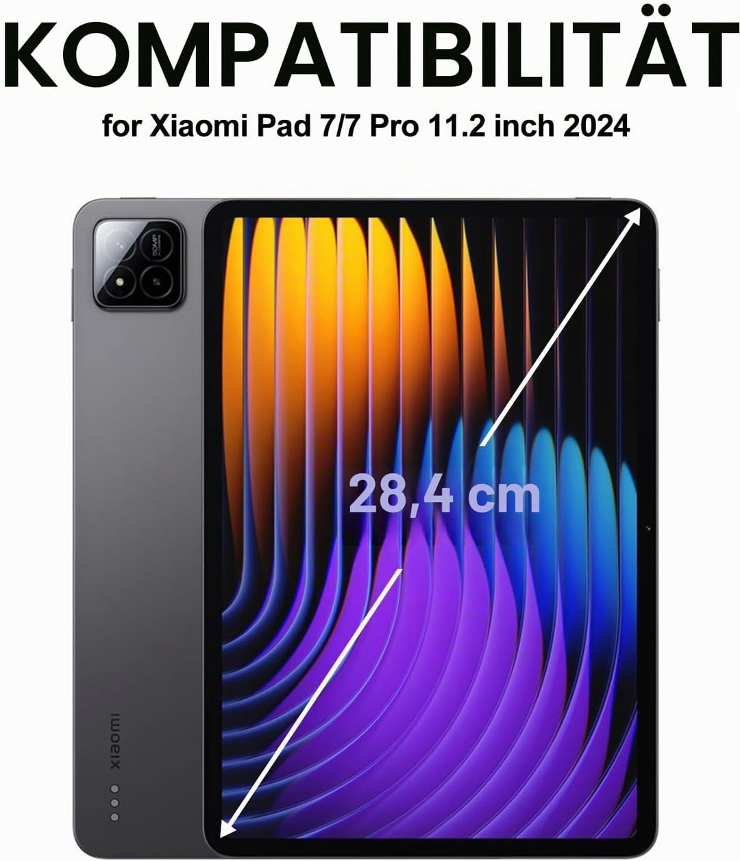 Tastatur Hülle für Xiaomi Pad 7/7 Pro 11.2 Zoll 2024, Deutsches QWERTZ, Magnetisch Abnehmbarer Deuts