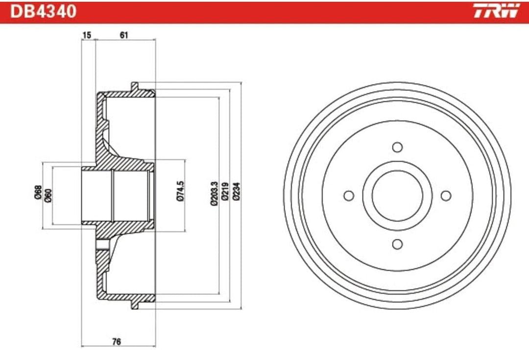 TRW Automotive AfterMarket DB4340 Bremstrommel