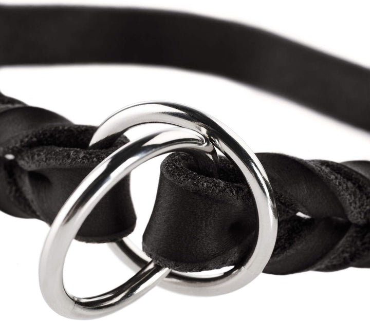 HUNTER SOLID EDUCATION Dressurhalsung für Hunde, Leder, weich, griffig, 60 (L), schwarz schwarz 60 (