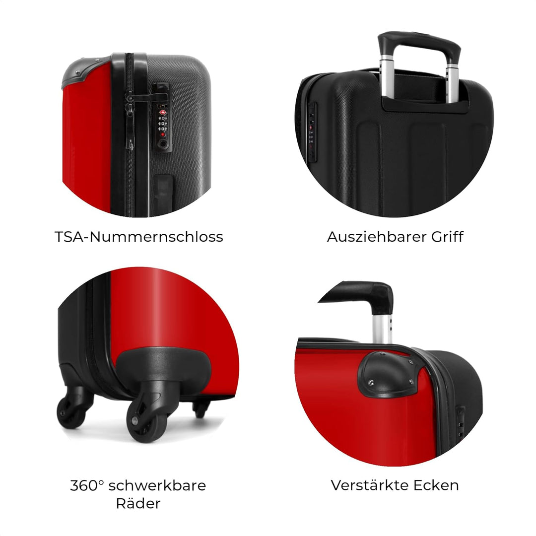 Koffer Mittelgross 67x43x25 cm Hartschalenkoffer L Trolley Rollkoffer 4 Rollen Leicht Hartschale Mit