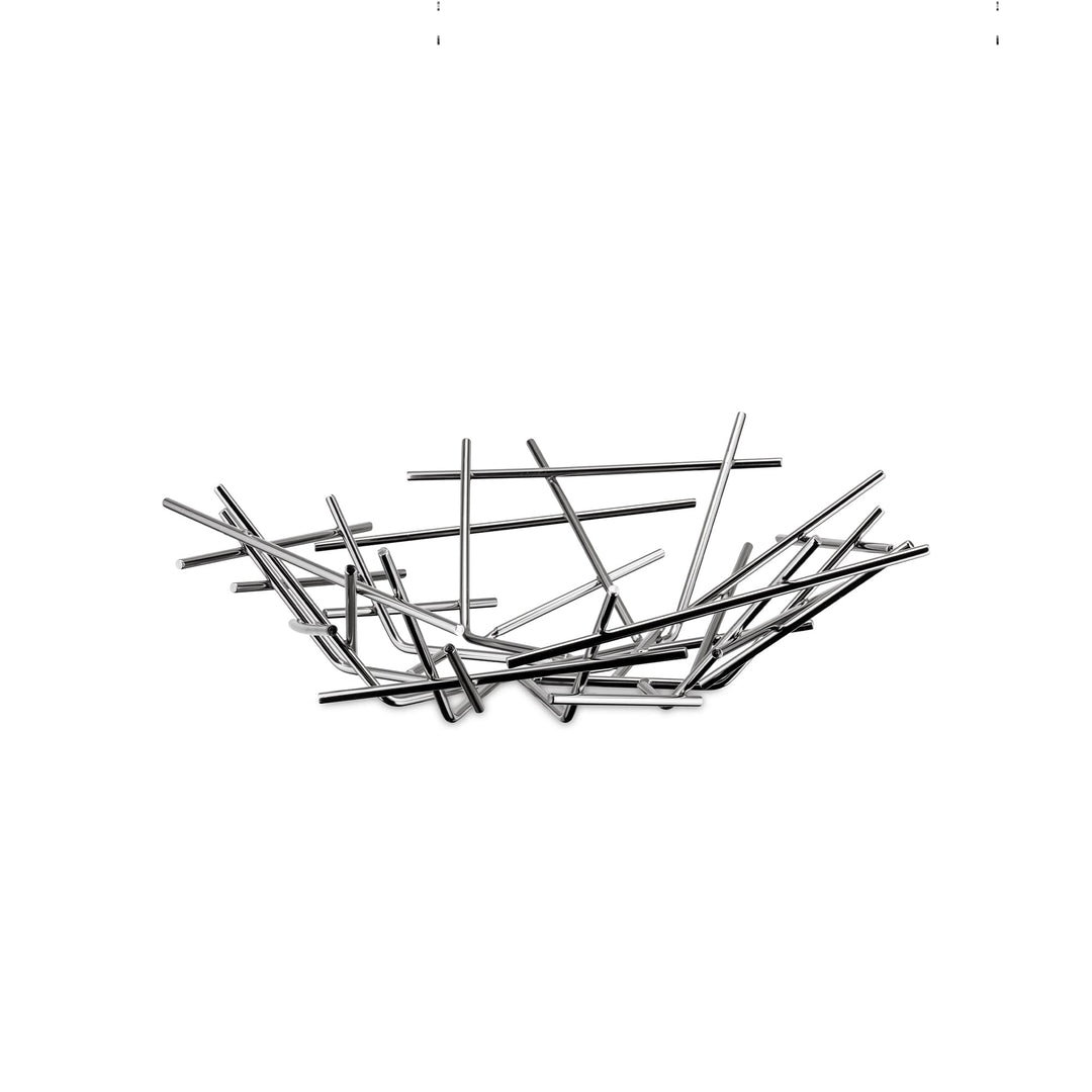 Alessi Blow Up FC02 Design Obstschale, 18/10 Edelstahl, Poliert, Silber, 7 x 37 x 10.7 cm Minimalist