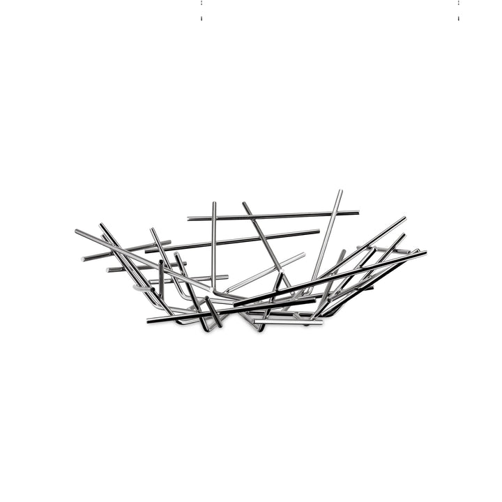 Alessi Blow Up FC02 Design Obstschale, 18/10 Edelstahl, Poliert, Silber, 7 x 37 x 10.7 cm Minimalist