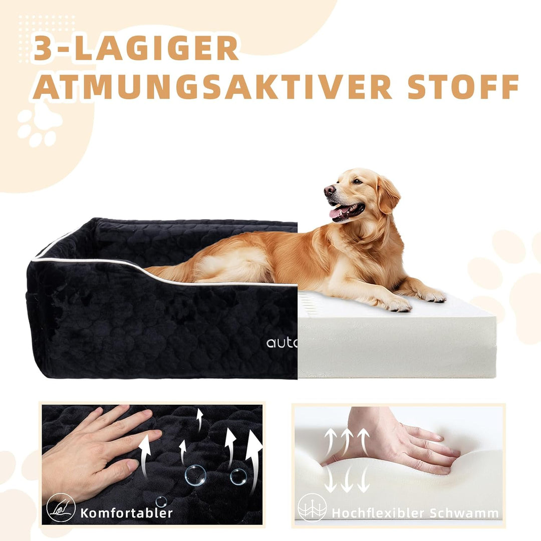 Hunde Autositz für mittlerer grosse Hunde, Abnehmbarer Hundesitz Auto bis zu 54kg mit 2 Sicherheitsl