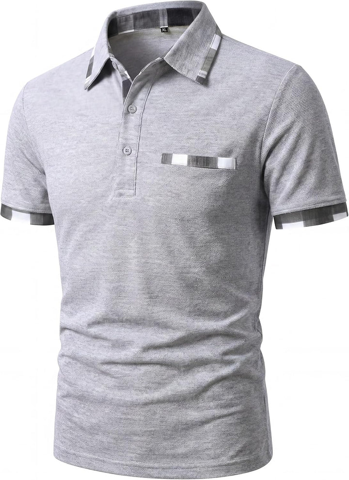 GLESTORE Poloshirt Herren Kurzarm Golf PoloHemd Männer Poloshirts Sommer Polo Hemden T Shirt XL Hell