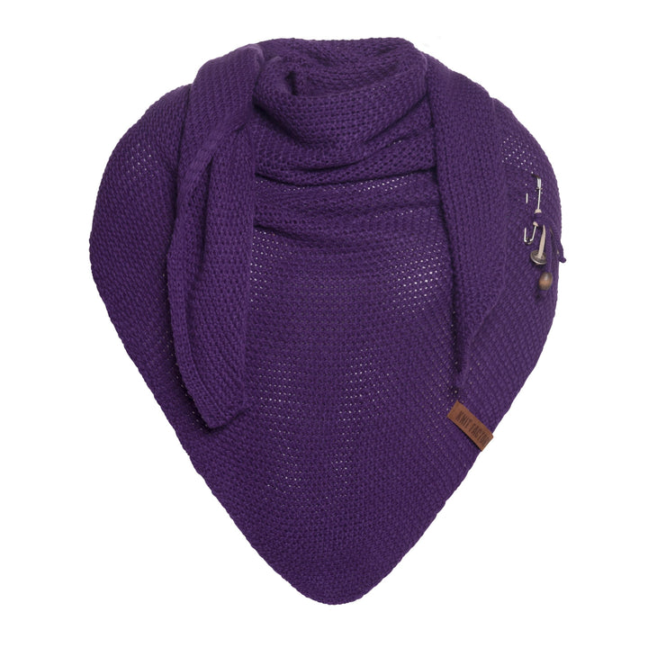 KNIT FACTORY - Dreiecksschal Coco - Damen Strickschal mit Wolle - Umschlagtuch für den Herbst und Wi