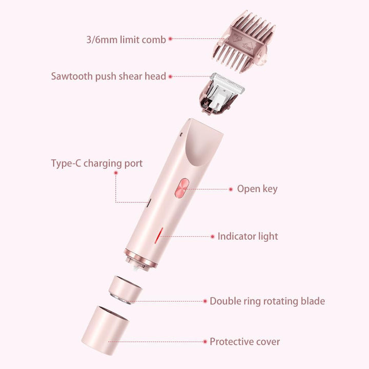 Bikini Trimmer für Frauen - Dual Head Wasserdichter Haarentfernungsrasierer, schmerzfreies Trimmen f