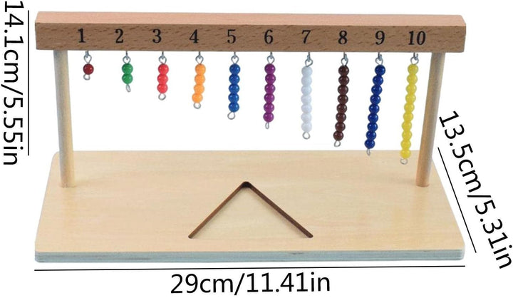 Zählperlen aus Holz - Sicheres und langlebiges Montessori Mathe-Lernspielzeug | Einfach zu verwenden