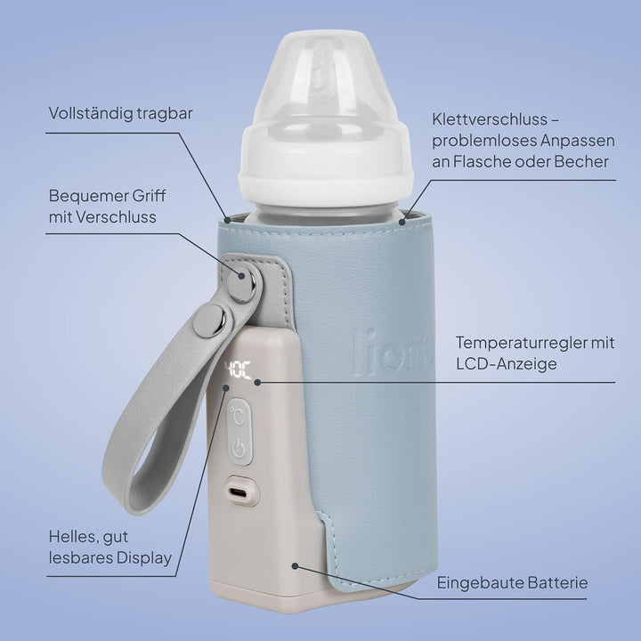 LIONELO Thermup Go Plus Tragbarer Babyflaschenwärmer, hält Flüssigkeiten warm, 5 Betriebstemperature