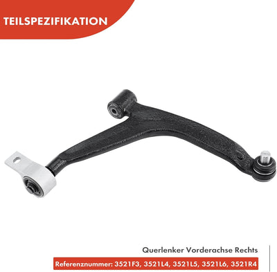 Frankberg 1x Querlenker Radaufhängung Vorne Rechts Kompatibel mit Xsara N1 1.4L 2.0L 1999-2005 Berli