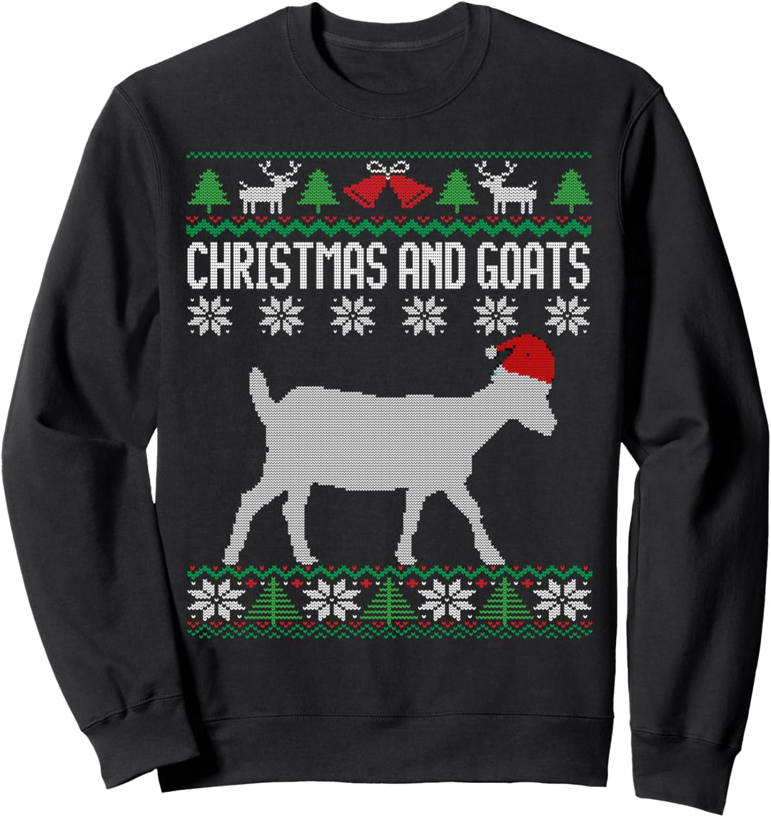 Christmas and Goats Funny Bauer Girl Ugly Christmas Sweatshirt