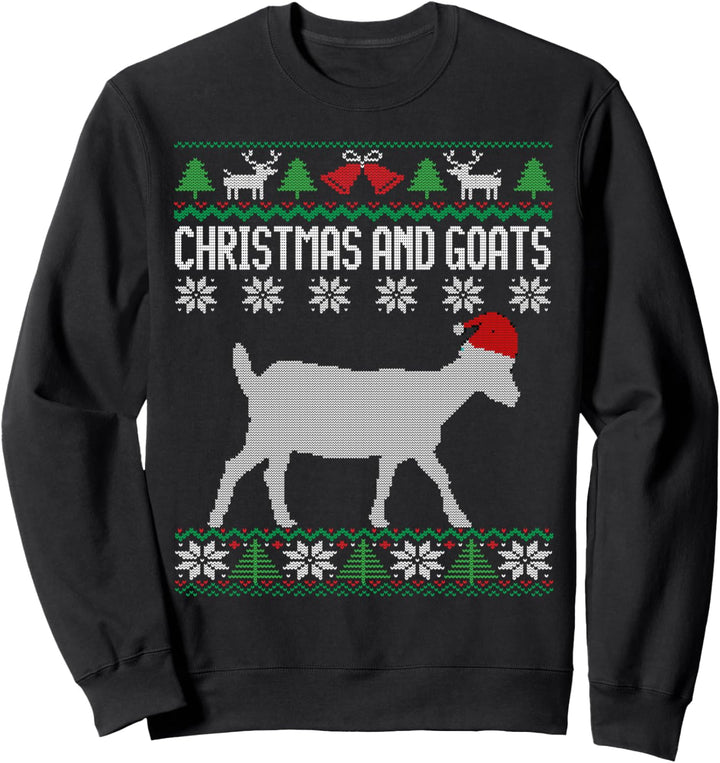 Christmas and Goats Funny Bauer Girl Ugly Christmas Sweatshirt