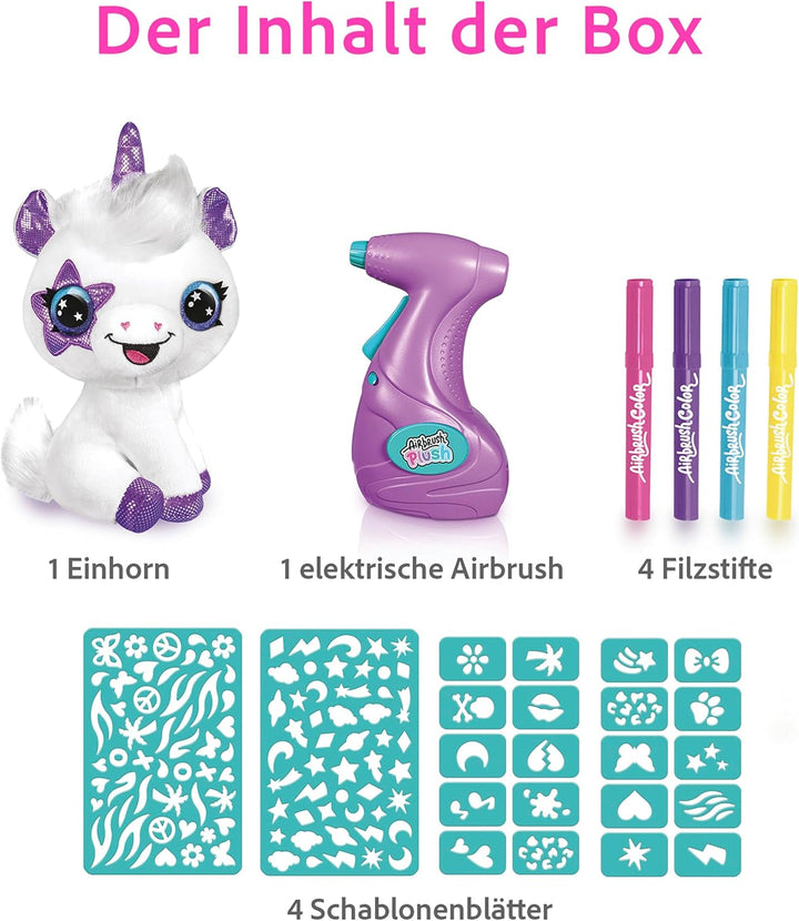 Canal Toys Einhorn Airbrush OFG228 Super weiches Spielzeug mit 100+, Weiss