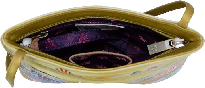 Anuschka Damen Cross Body aus Leder, handbemalt Einheitsgrösse Geschenk des Meeres, Einheitsgrösse G