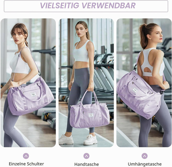 WEPLAN Sport Duffel Bag Damen Herren Sporttasche mit Schuhfach &amp; Nassfach Reisetasche Handgepäck Tas