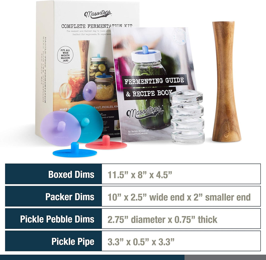 Masontops Komplettes Einmachglas Fermentationskit - Einfaches SMALL/REGULAR Einmachgläser-Gemüseferm