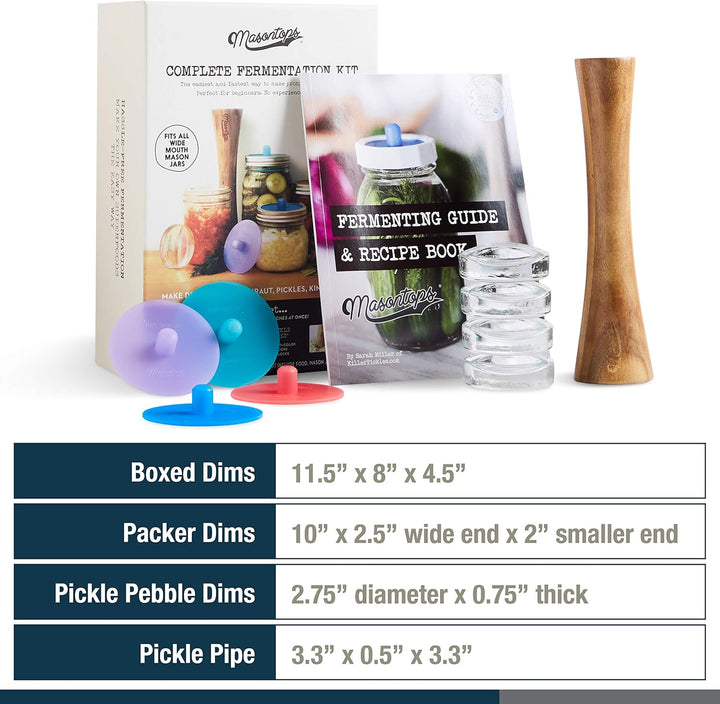 Masontops Komplettes Einmachglas Fermentationskit - Einfaches SMALL/REGULAR Einmachgläser-Gemüseferm