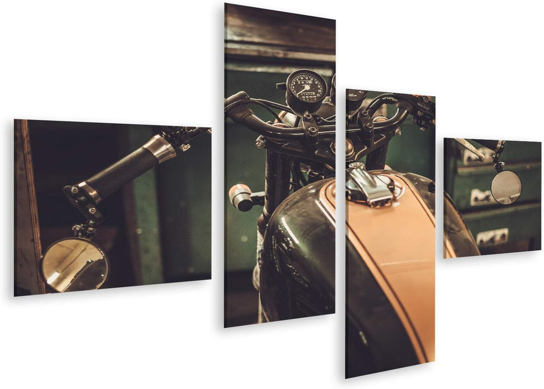 islandburner Bild auf Leinwand Vintage Style Cafe Racer Motorrad Garage Bilder Wandbilder Poster Lei