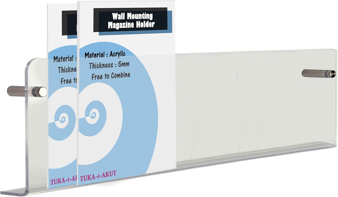 TUKA-i-AKUT 2er 100cm Wand Prospekthalter Acryl Extra Stark, Zeitschriftenhalter Wandregale für Zeit
