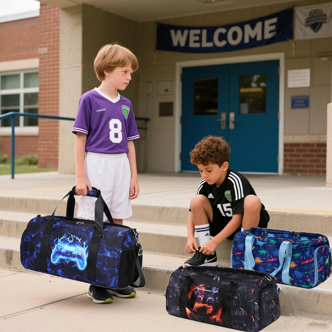 Sporttasche Kinder Jungen Reisetasche Trainingstasche Turntasche Klein Schwimmtasche Kinder mit Schu