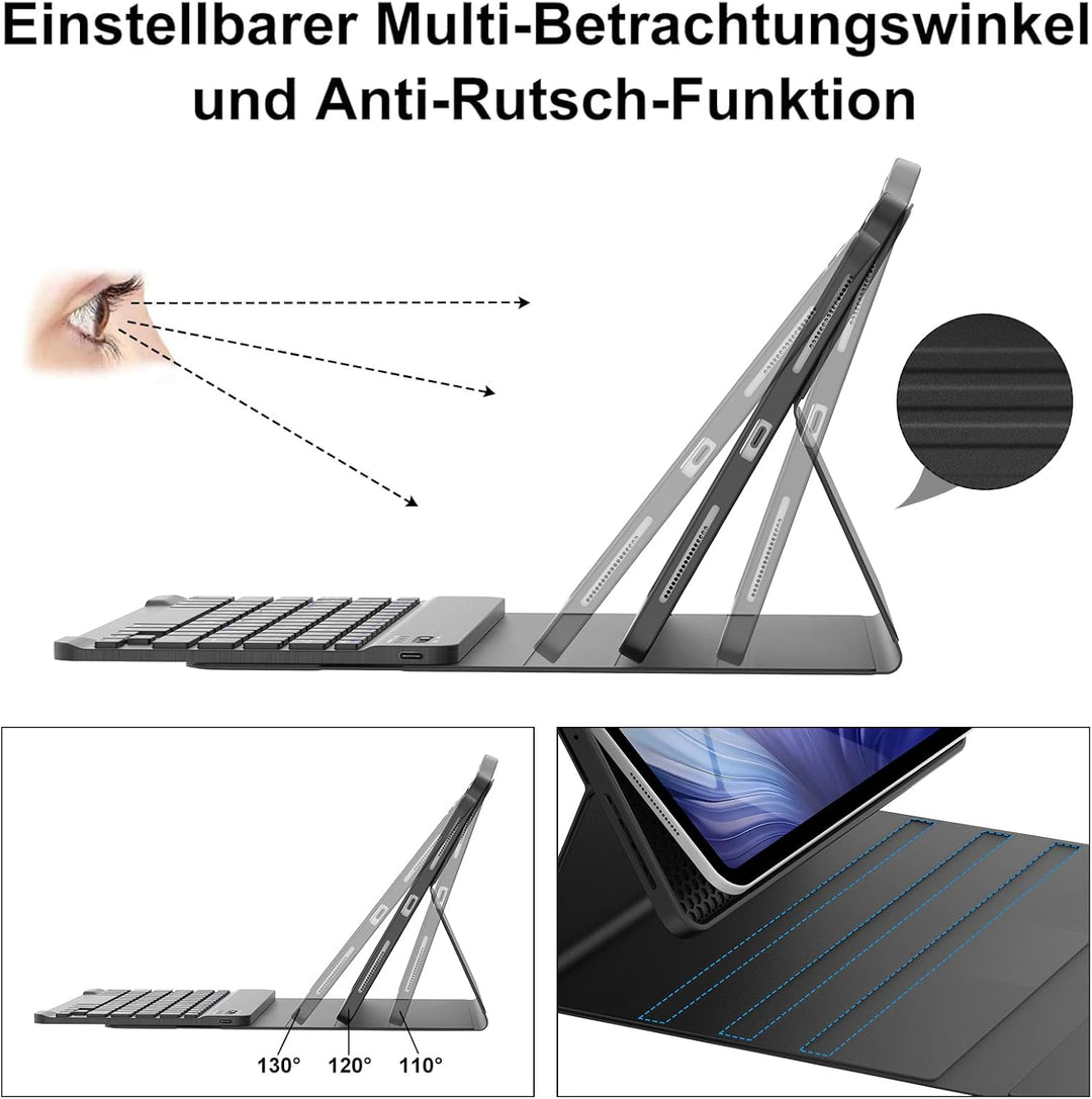 WINCHKING Tastatur Hülle für Samsung Galaxy Tab S10 Plus/S9 Fe Plus/S9 Plus | Abnehmbar Hülle mit St