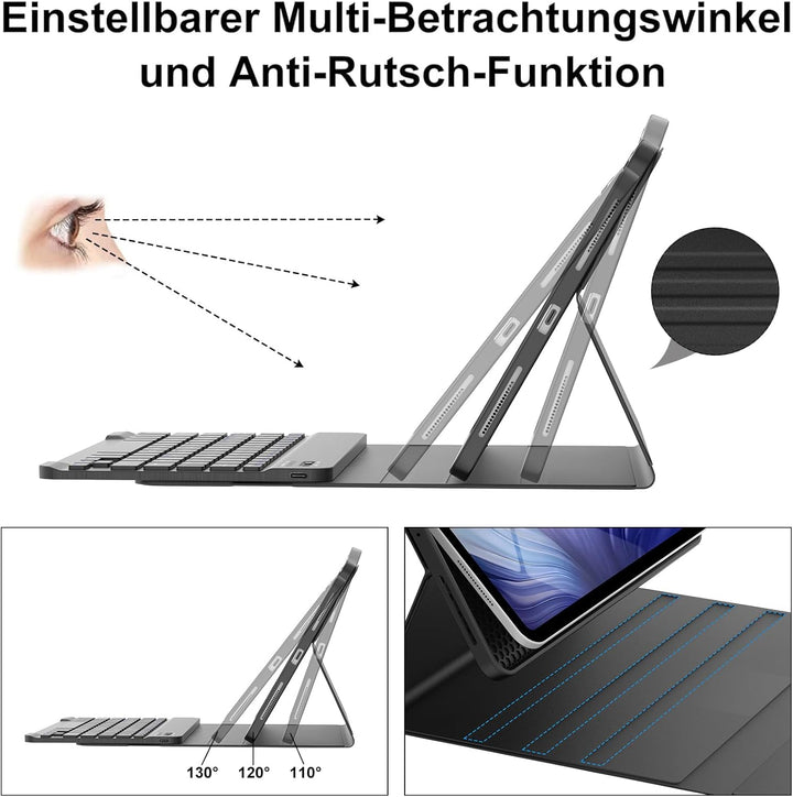 WINCHKING Tastatur Hülle für Samsung Galaxy Tab S10 Plus/S9 Fe Plus/S9 Plus | Abnehmbar Hülle mit St