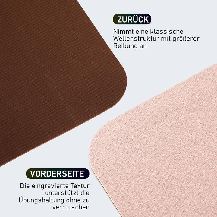Yogamatte Rutschfest, Gymnastikmatte Mit Tragegurt, Sportmatte Für Fitnessstudio, Zuhause, Reisen, 1