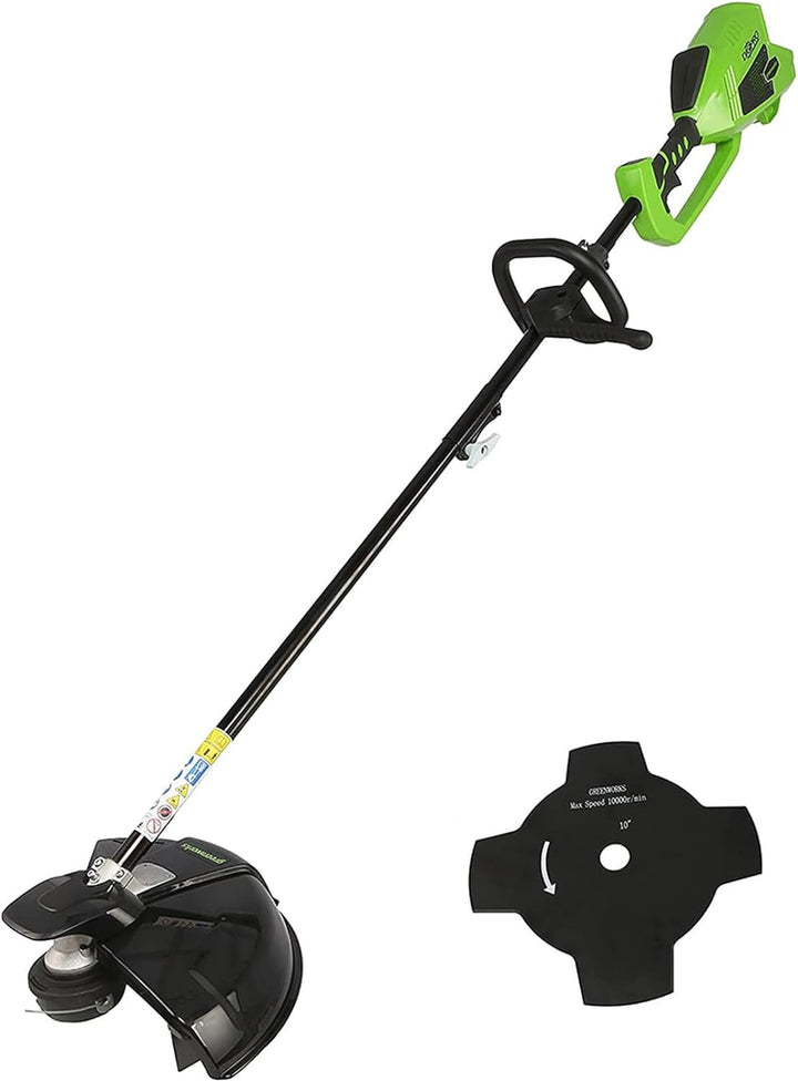Greenworks GD40BC Akku Freischneider mit bürstenlosem Motor, Geschirr, verstellbarer Höhe, 40 cm Sch