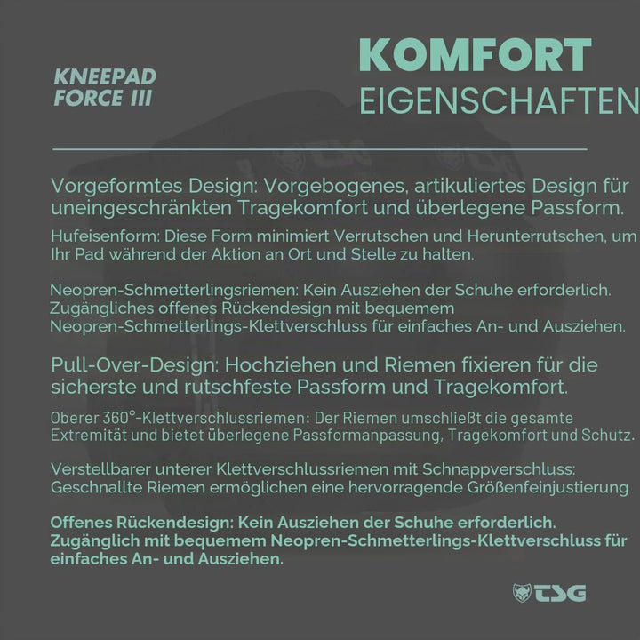 TSG Knieschoner Force Iii S Schwarz, S Schwarz