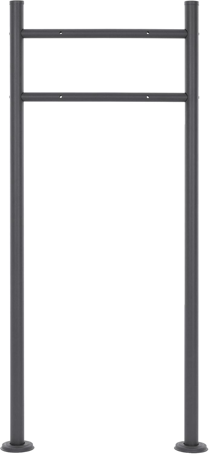 ECD Germany Standbriefkasten mit Zeitungsfach, Design Briefkasten mit Pfosten, Briefkastenanlage, Br