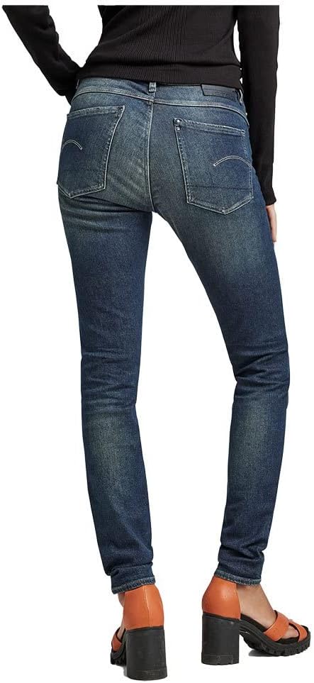 G-STAR RAW Damen Lhana Skinny Wmn Jeans 26W / 30L Blau (Antique Forest Blue Restored D19079-d188-d35