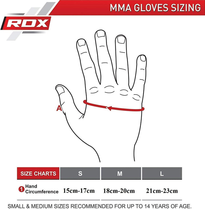 RDX MMA Maya Hide Handschuhe, Leder, Training, Kampfkunst, Boxsack, Kampf, Sparring, Kickboxen S ros
