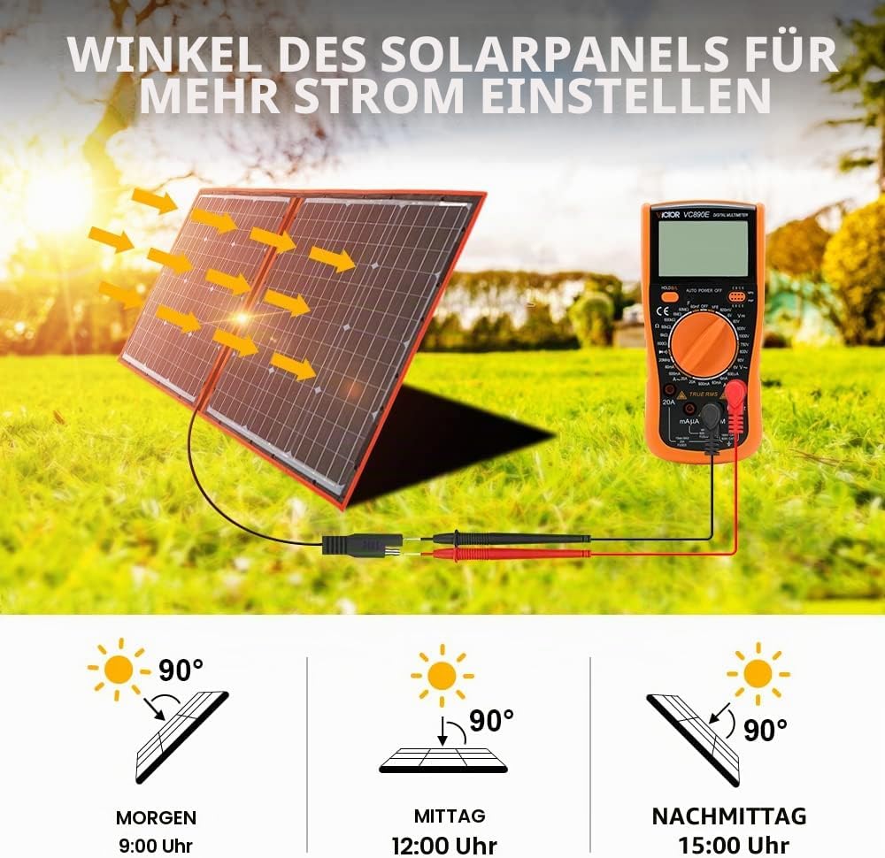 DOKIO 300W 18V Faltbar Solarmodule(54*104cm, 7,5kg) Monokristalline(Hohe Leistung) +Solar Controller